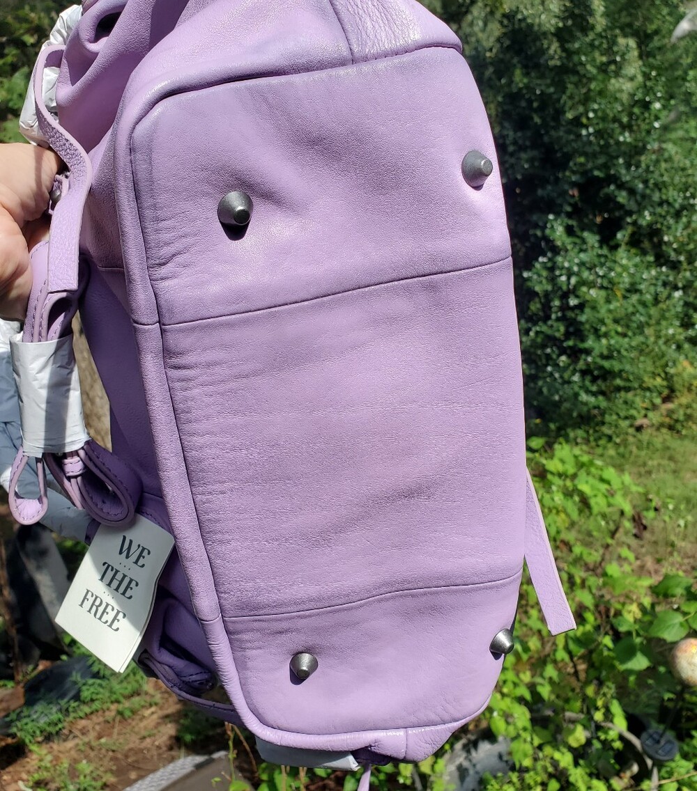Free People Baby Emerson Lilac Leather Shoulder Bag - Picture 3 of 9